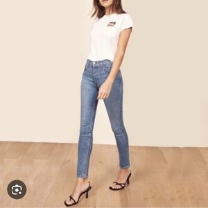 Reformation Classic Skinny Jeans in Light Blue Maya wash